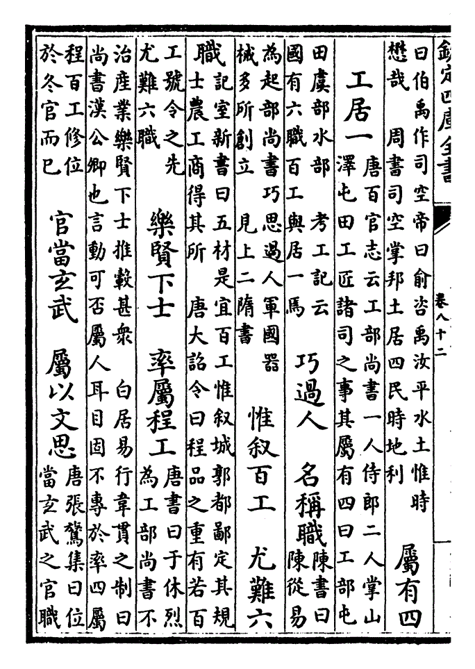 第八十二卷:工部尚书(侍郎附)